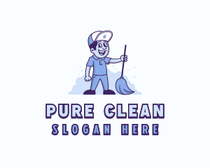 Cleaning Custodian Janitor logo design