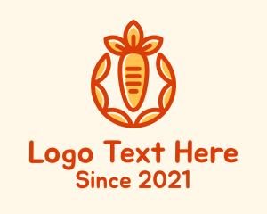 Vegan - Organic Orange Carrot logo design