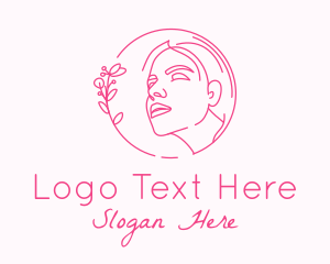 Facial Care - Beautiful Woman Cosmetics logo design