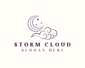 Moon Cloud Star logo design