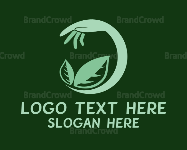 Leaf Gardening Hand Logo