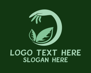 Eco Friendly - Leaf Gardening Hand logo design