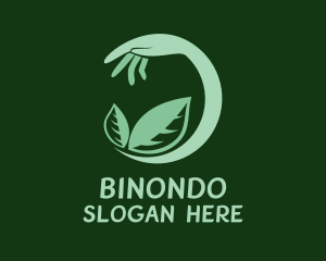 Leaf Gardening Hand  Logo