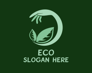 Leaf Gardening Hand  Logo