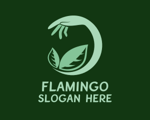 Leaf Gardening Hand  Logo