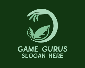 Leaf Gardening Hand  Logo