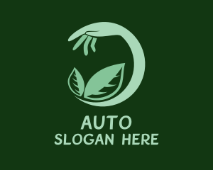 Leaf Gardening Hand  Logo