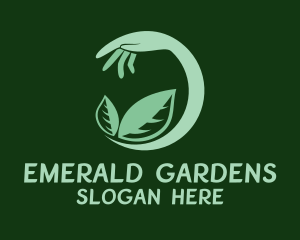 Leaf Gardening Hand  logo design