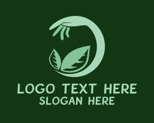 Garden - Leaf Gardening Hand logo design