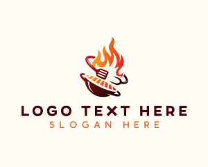 Kitchen - Roast Grill Flame logo design