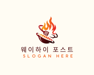 Roast Grill Flame  logo design