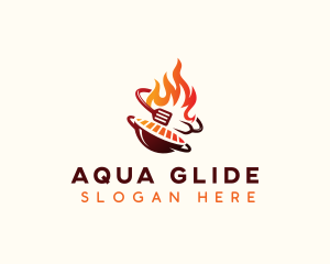 Roast Grill Flame  logo design