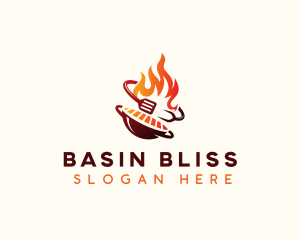 Roast Grill Flame  logo design