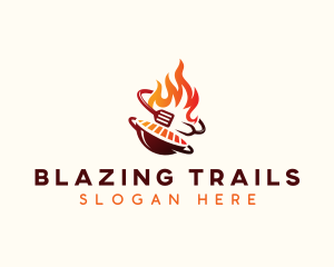 Roast Grill Flame  logo design