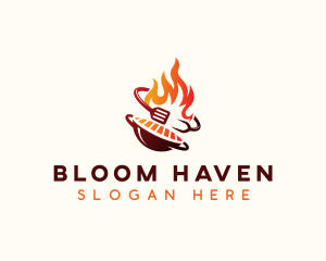 Roast Grill Flame  logo design