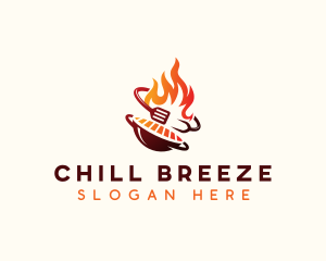 Roast Grill Flame  logo design