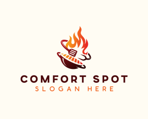 Roast Grill Flame  logo design