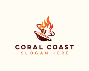 Roast Grill Flame  logo design