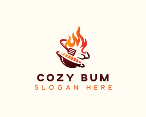 Roast Grill Flame  logo design