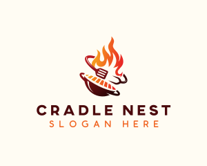 Roast Grill Flame  logo design