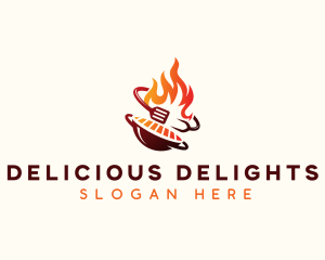 Roast Grill Flame  logo design