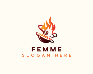 Roast Grill Flame  logo design