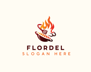 Roast Grill Flame  logo design