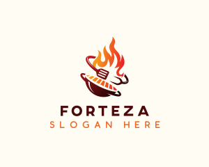 Roast Grill Flame  logo design