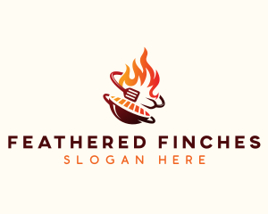 Roast Grill Flame  logo design