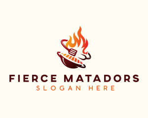 Roast Grill Flame  logo design