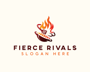 Roast Grill Flame  logo design