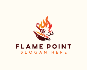 Roast Grill Flame  logo design