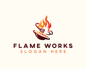 Flame - Roast Grill Flame logo design