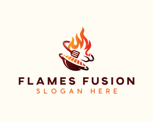 Roast Grill Flame  logo design