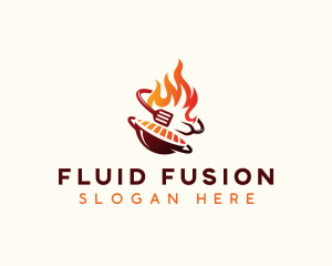 Roast Grill Flame  logo design