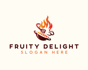 Roast Grill Flame  logo design