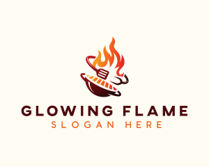 Roast Grill Flame  logo design