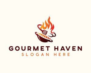 Roast Grill Flame  logo design