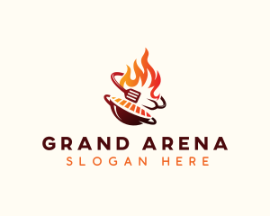 Roast Grill Flame  logo design