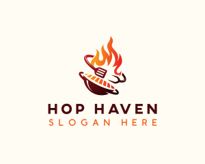 Roast Grill Flame  logo design