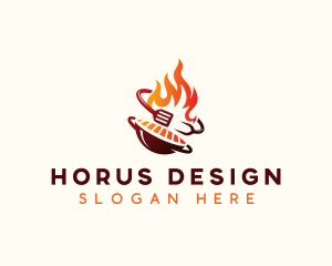 Roast Grill Flame  logo design