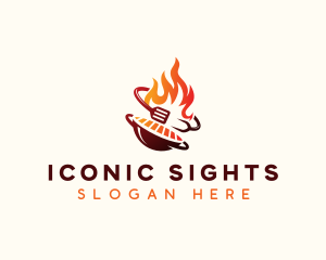 Roast Grill Flame  logo design