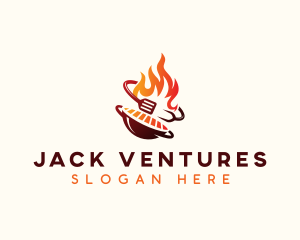 Roast Grill Flame  logo design