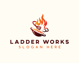 Roast Grill Flame  logo design