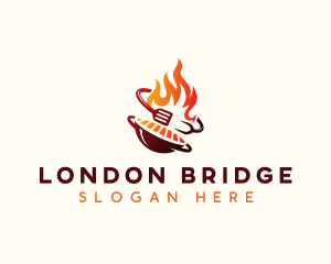 Roast Grill Flame  logo design