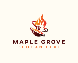 Roast Grill Flame  logo design