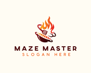 Roast Grill Flame  logo design