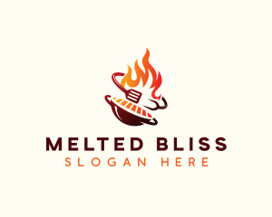 Roast Grill Flame  logo design