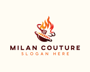 Roast Grill Flame  logo design