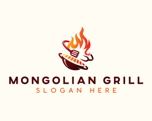 Roast Grill Flame  logo design